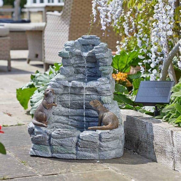 Smart Solar Otter Falls Hybrid Powered Fountain, 1175005