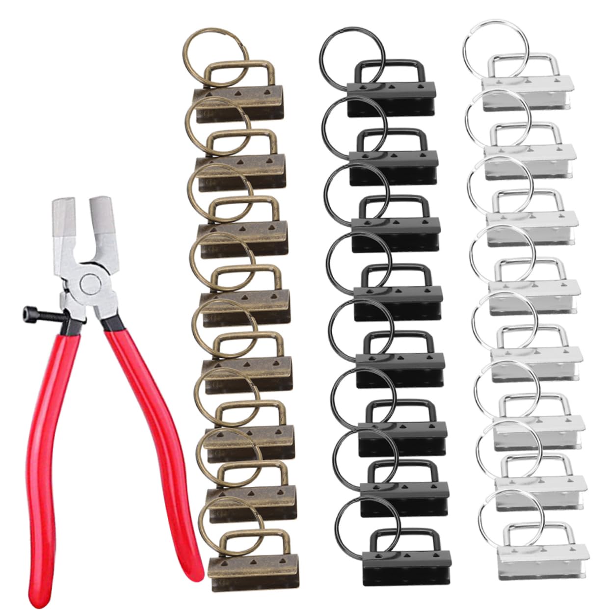 Kit porte-clés à cordon en fer 32mm Uonlytech avec clip pour vos créations DIY bijoux