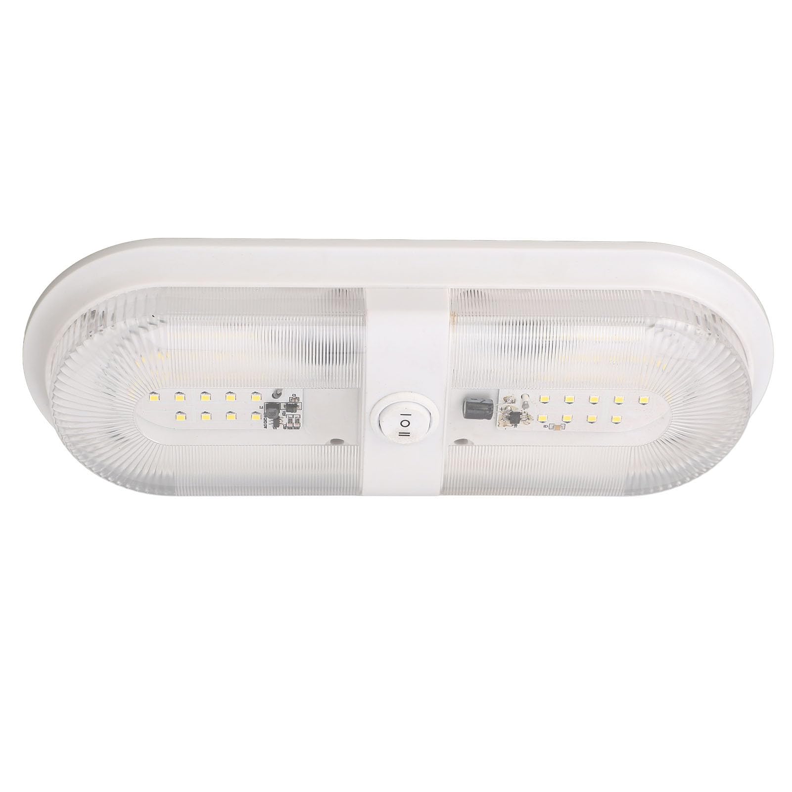 Plafoniera per, Plafoniera a Doppia Cupola 560LM 10-24V, Plafoniere per Bianche 4000-4500K con Interruttore, per Rimorchio Barca Auto Roulotte