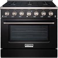 Vista 10 de Akicon Cocina de Gas de Estilo Profesional Deslizante Independiente de 36 pulgadas con Horno de 5.2 Pies Cúbicos, 6 Quemadores, Ventilador