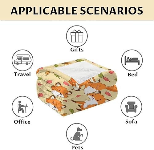 Miniatura 68 de Manta de zorro personalizada con nombre para niñas y niños, suave, mullida y acogedora, manta tamaño regazo de 30 x 40 pulgadas, para sofá, oficina