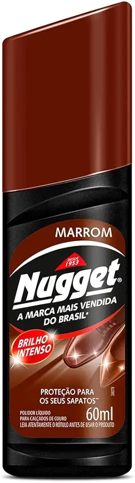 Graxa para Sapato Líquida Marrom Nugget 60ml