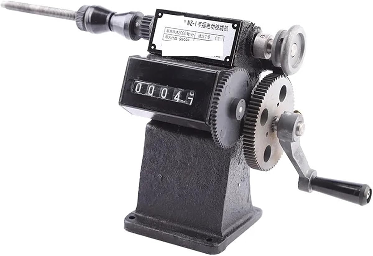 Handcrank Coil Winding Machine with 0-99999 Mechanical Counter, Manual Cast Iron Winder, for Motor Coils, Guitar Pickups, Transformers, Fishing Line, DIY Crafts