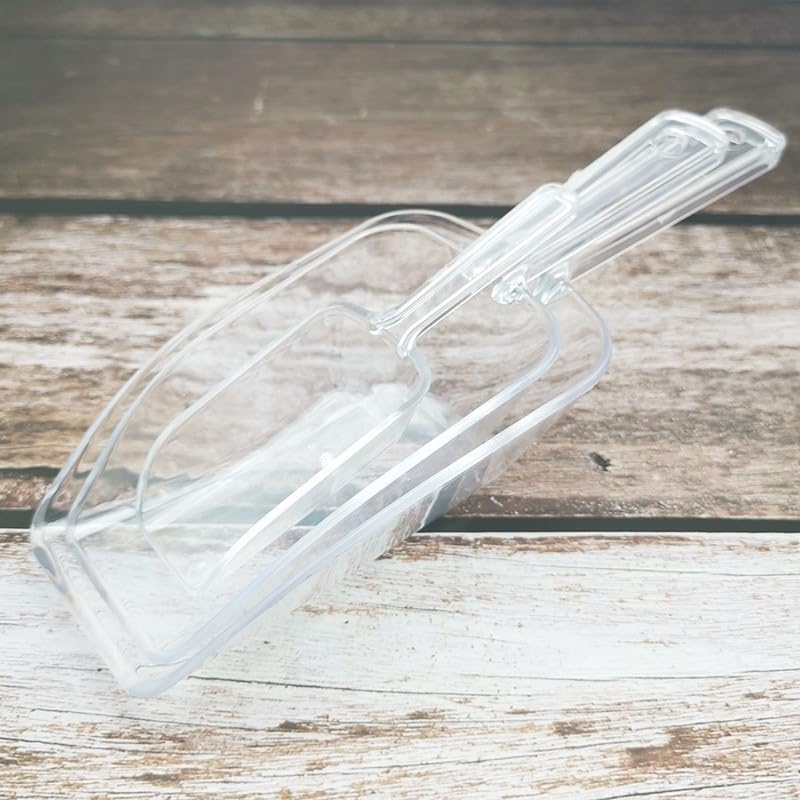 Paquete de 6 cucharas de plástico transparente para un manejo eficiente de alimentos en eventos (grande+transparente)