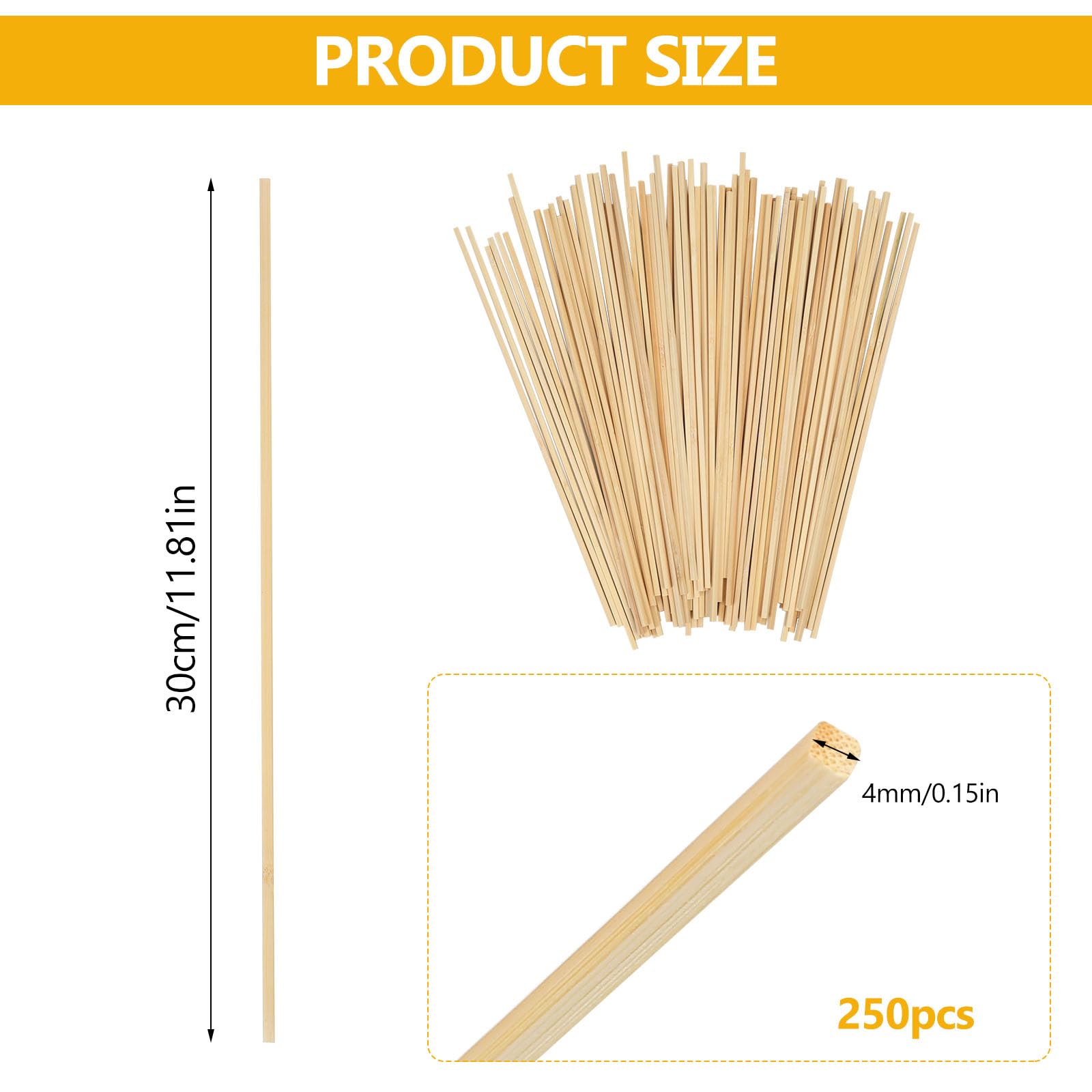 KOXXIAMOQ 250 Pcs Wooden Sticks for Crafting Balsa Wood Sticks - Image 2