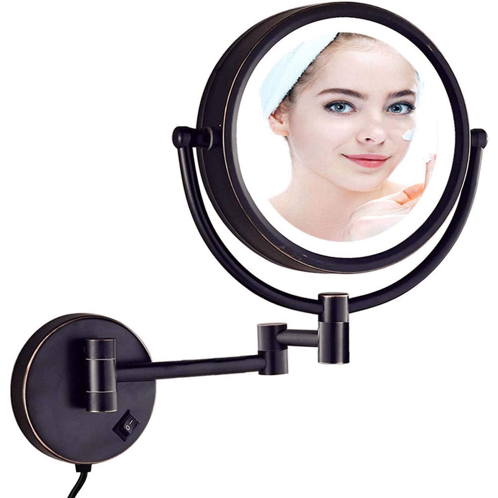 Miroir maquillage 10x rotatif pour corriger les reflets flous en salle de bain