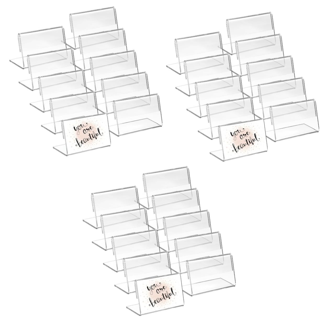 Gatuida 144stücke Form Etikettenhalter Transparent Tischaufsteller Für Namenskarten Preisschilder Produktbeschreibungen Stabil Platzsparend Vielseitig Einsetzbar