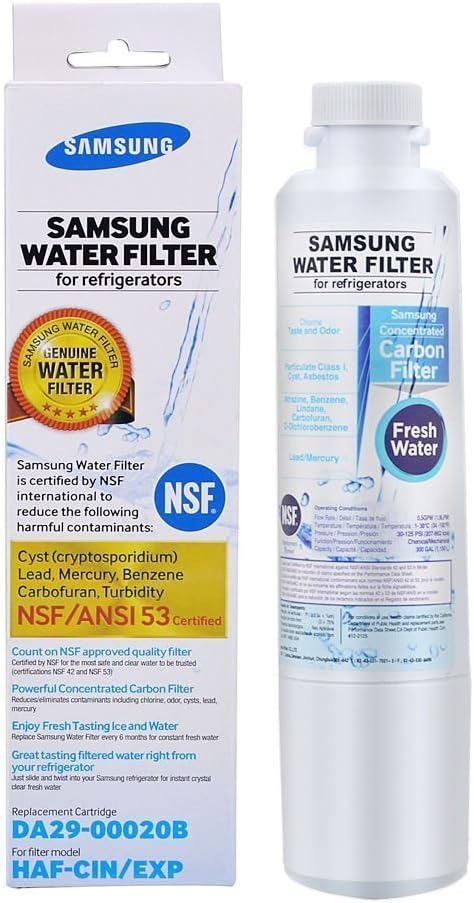 SAMSUNG Hafcin DA29-00020B HAF-CIN/EXP Fresh Refrigerator Water Filter, 1 Pack, White