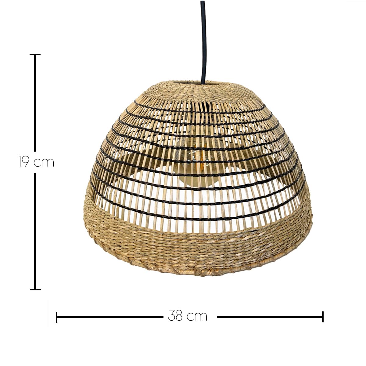 Suspension solaire CESARE SOLAR en herbe marine avec câble hybride secteur et solaire 5m