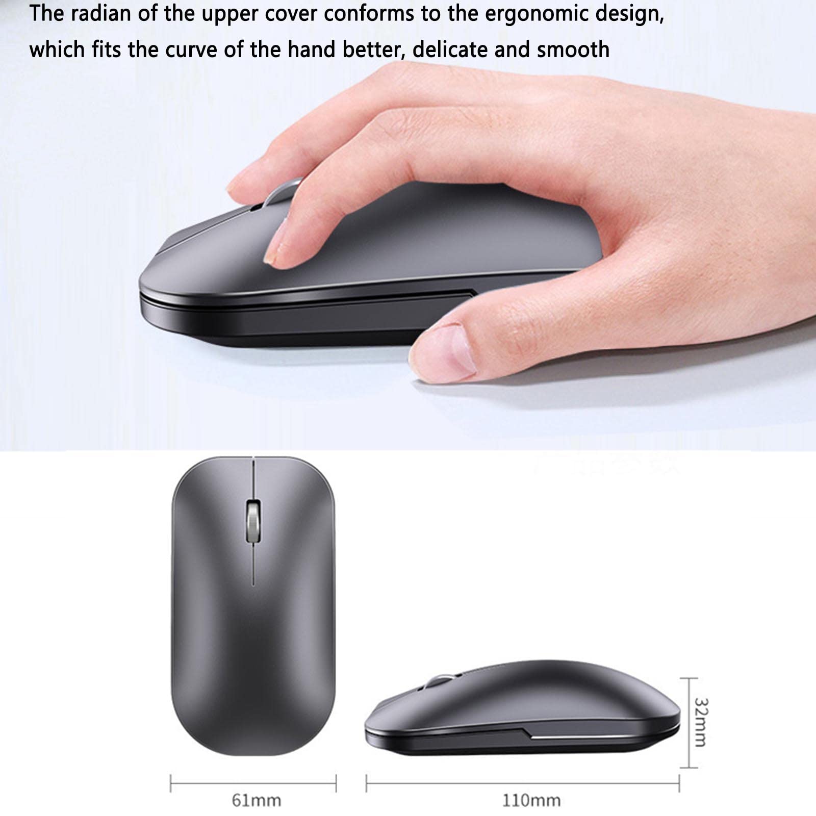 Mysz Mysz bezprzewodowa Mysz komputerowa do laptopa USB do gier Bluetooth Ergonomiczna mysz z możliwością ładowania Urządzenie wskazujące Bezprzewodowa, podwójny tryb Ciche, czterokierunkowe kółko prz