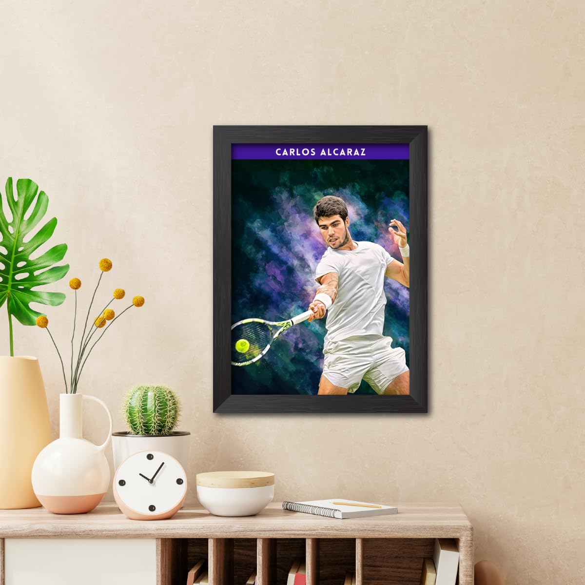 TenorArts Carlos Alcaraz Poster Art Tennis Player Laminated Photo