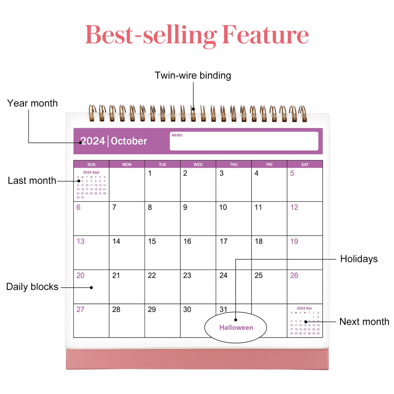 STOBOK 2024-2025 Desk Calendar - 18 Month Desktop Planner, Jan 2024 To June 2025, For Office Or Home - View #9