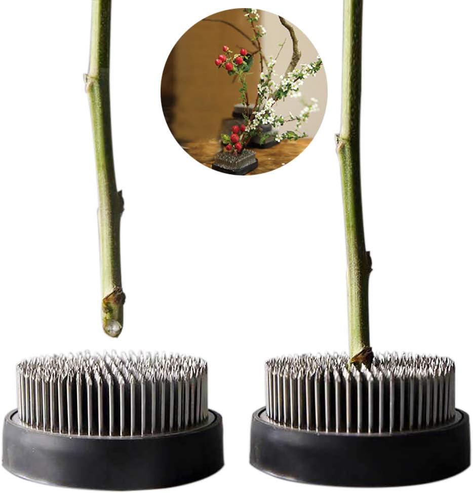 JUSTDOLIFE Flower Frog Round Stainless Steel Creative Flower Arrangement Tool Holder Pin Frog (Silver)
