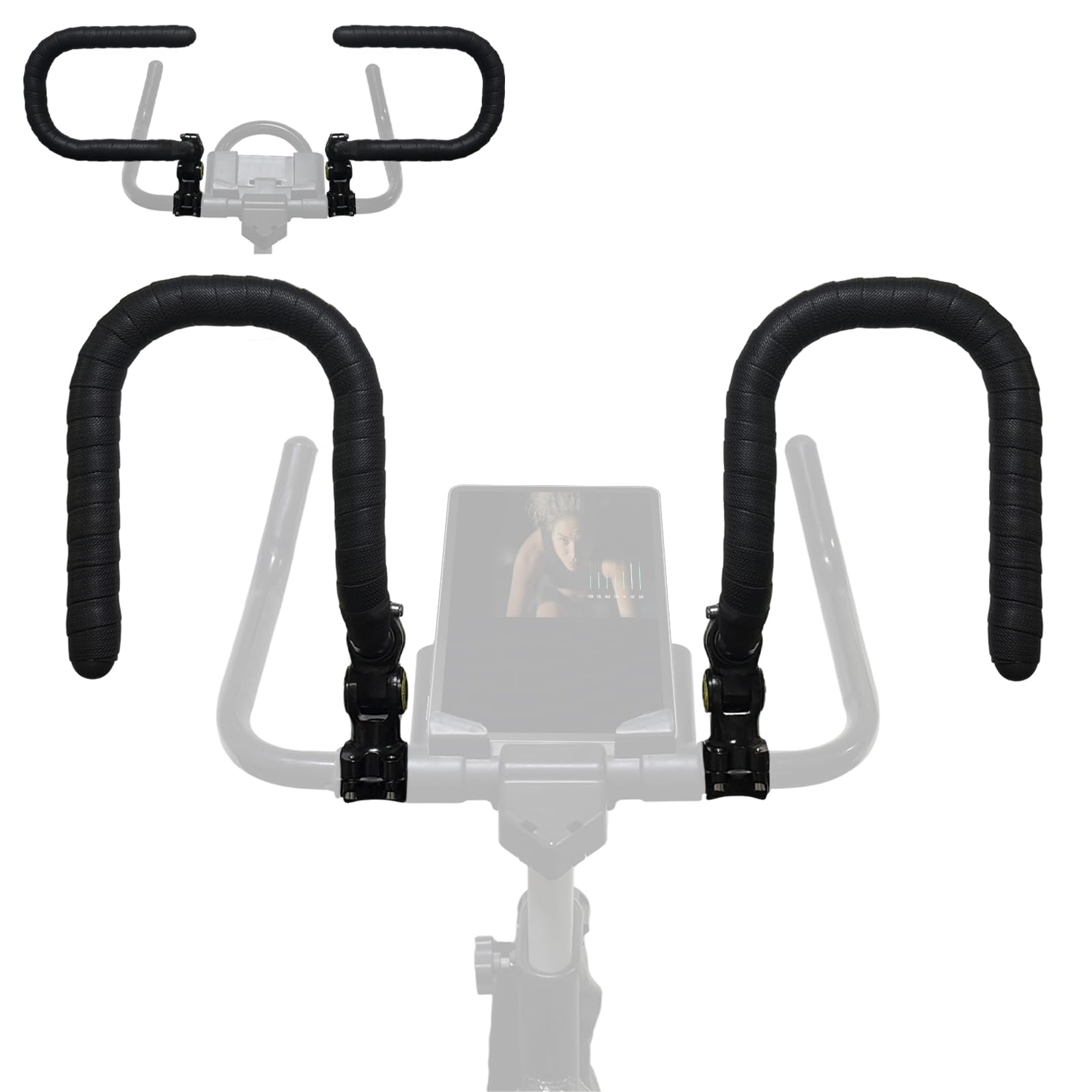 1 Pair U-Handlebar Extender for Indoor Spin Bikes,Get a Comfortable Upright Ride & Multiple Grip Positions to Relieve Strain.