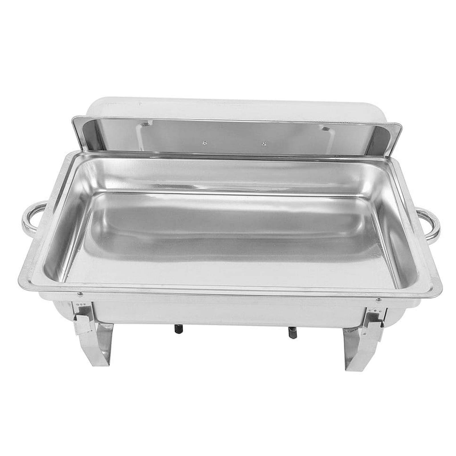 Plato de frotamiento de Acero Inoxidable, Juego de Platos de frotamiento, Calentador de Alimentos para Buffet, con recipientes para Alimentos, Soportes para Combustible, Calentador