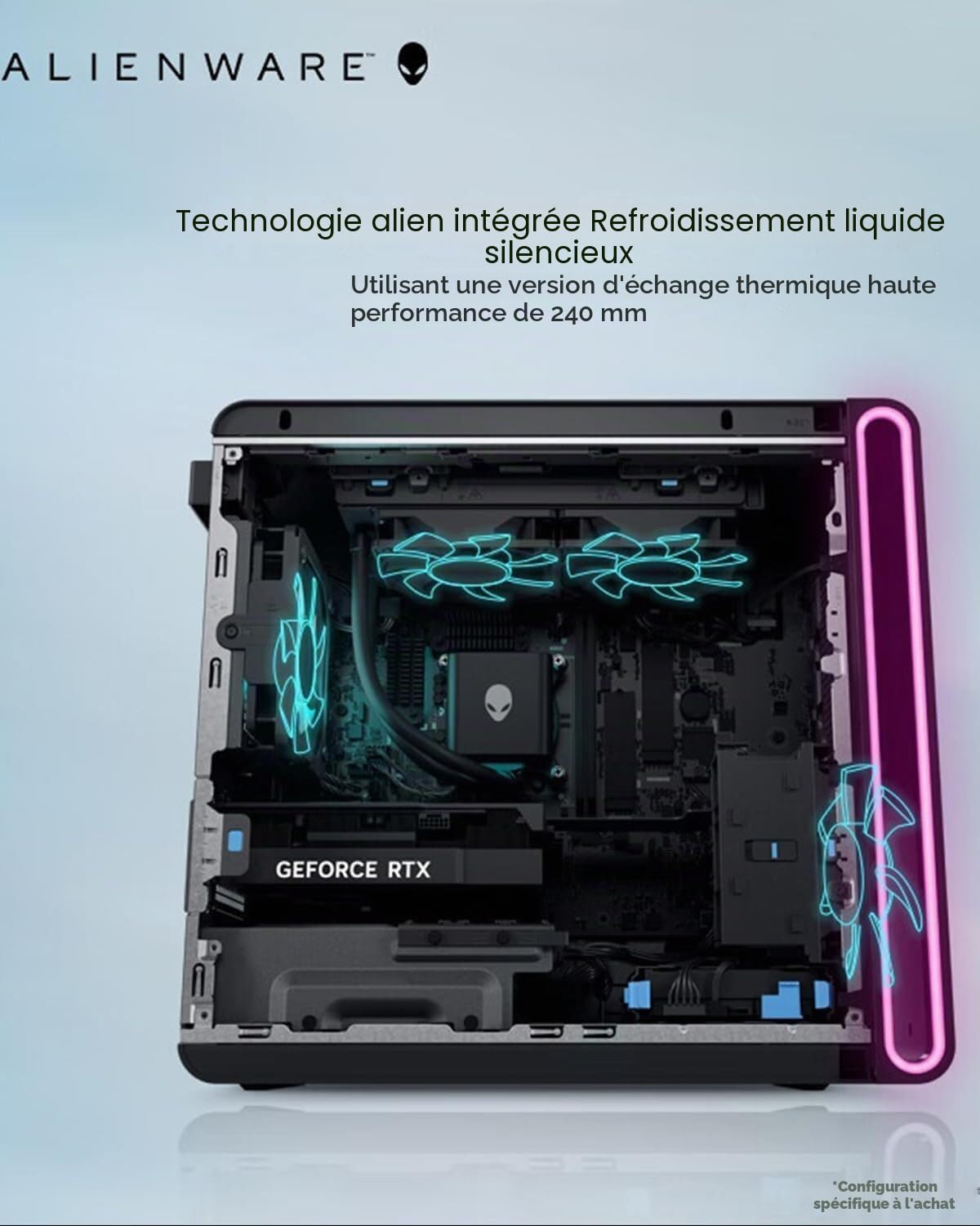 Alienware Aurora R16 - PC de Bureau Gaming - Intel Core Ultra 9 285K - 64 Go DDR5-8 to SSD - NVIDIA RTX 5080 16 Go - Refroidissement Liquide - WiFi 7 - Windows 11 Pro