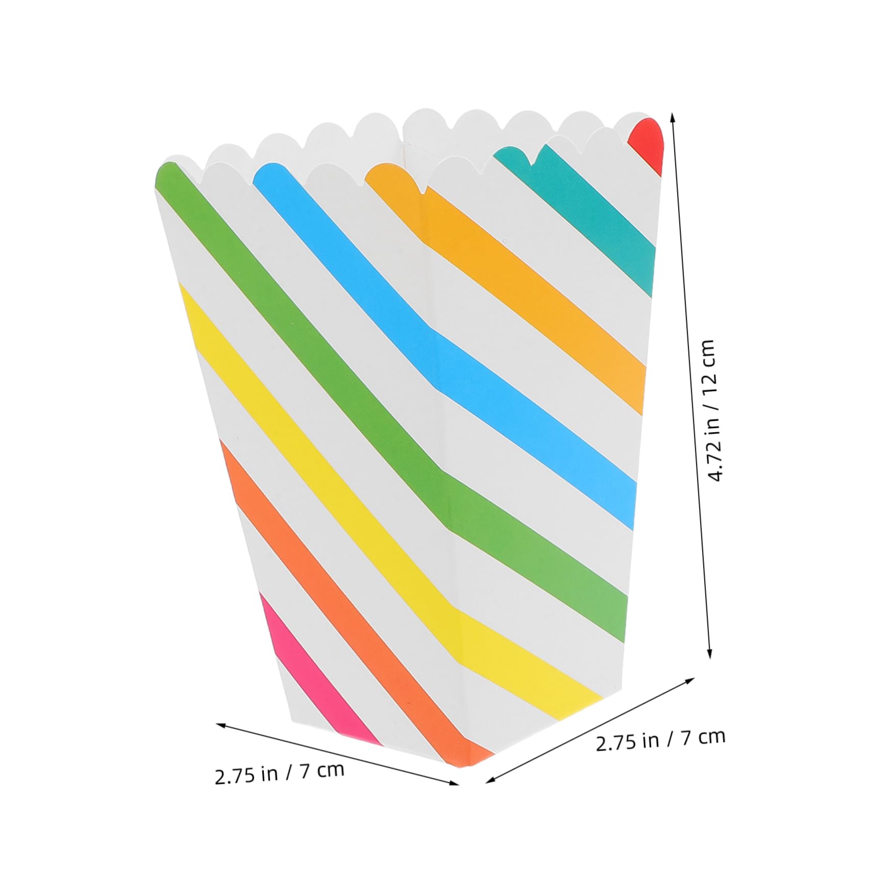 Luxshiny 50pcs Popcorn Buckets Stripe Paper Popcorn Containers for Birthday Parties Movie and Carnivals Lightweight Safe for Food for Snacks and Treats