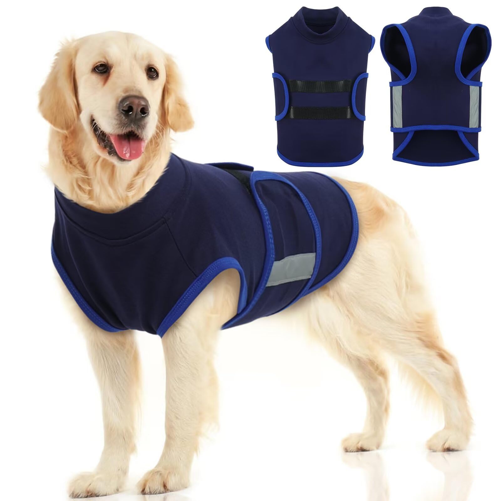 MIGOHI Dog Anxiety Relief Coat,L, NavyBlue