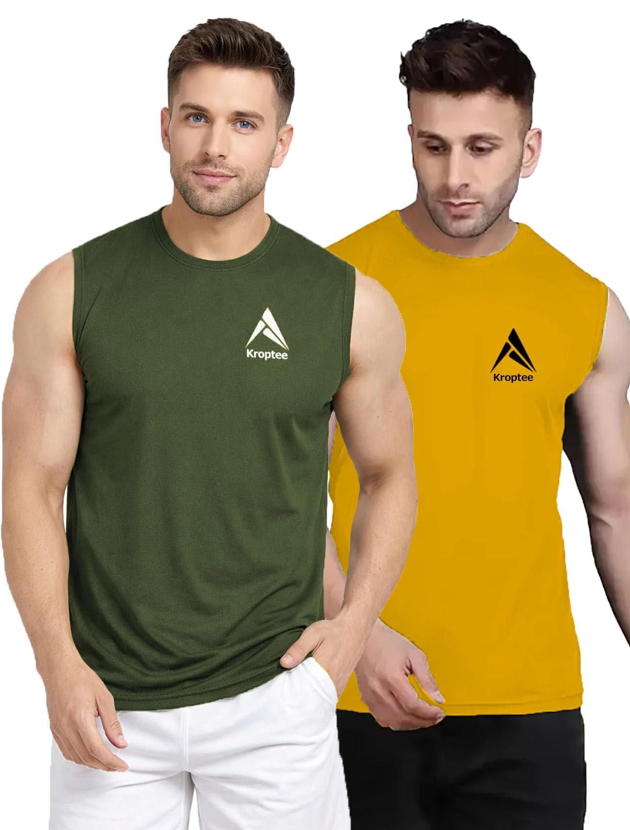 kroptee Stylish Vest for Men | Vest for Boys - Perfect for Gym Workouts,| Men's Tank Top Regular fit|Cotton Combo Pack of 2 Sports Vest-picture-42