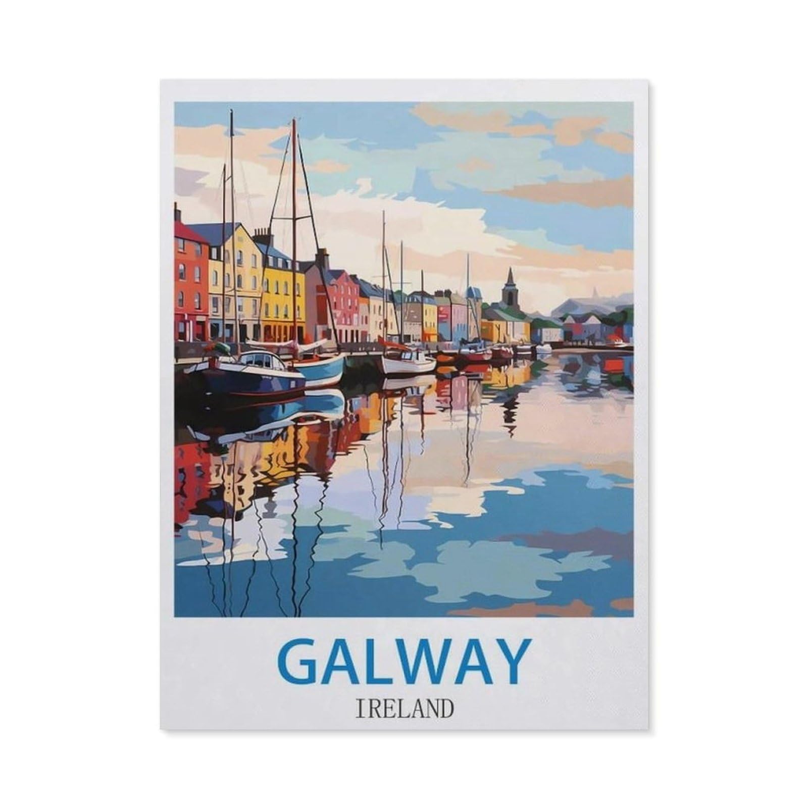 BEAYODKP DIY Diamond Painting，Galway Ireland，Cross Stitch Full Drill 5D Embroidery Mosaic Wall Decor Art（30 x 40 cm/11.81 x 15.74 inches）-CL9