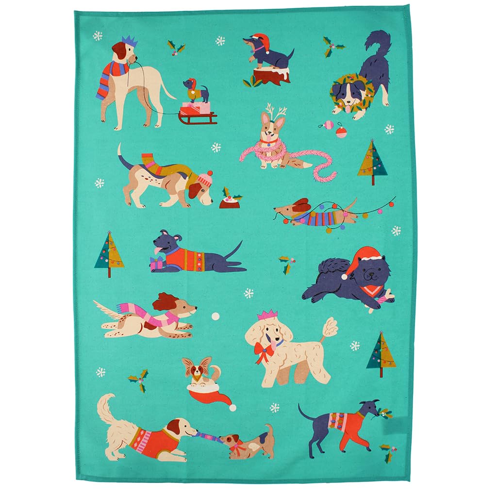 Rex London Tea Towel, Cotton Kitchen Hand Towel, Decorative Drying Cloth for Dishes, Stylish Printed Kitchen Tea Towels for Everyday Cooking and Dining Use