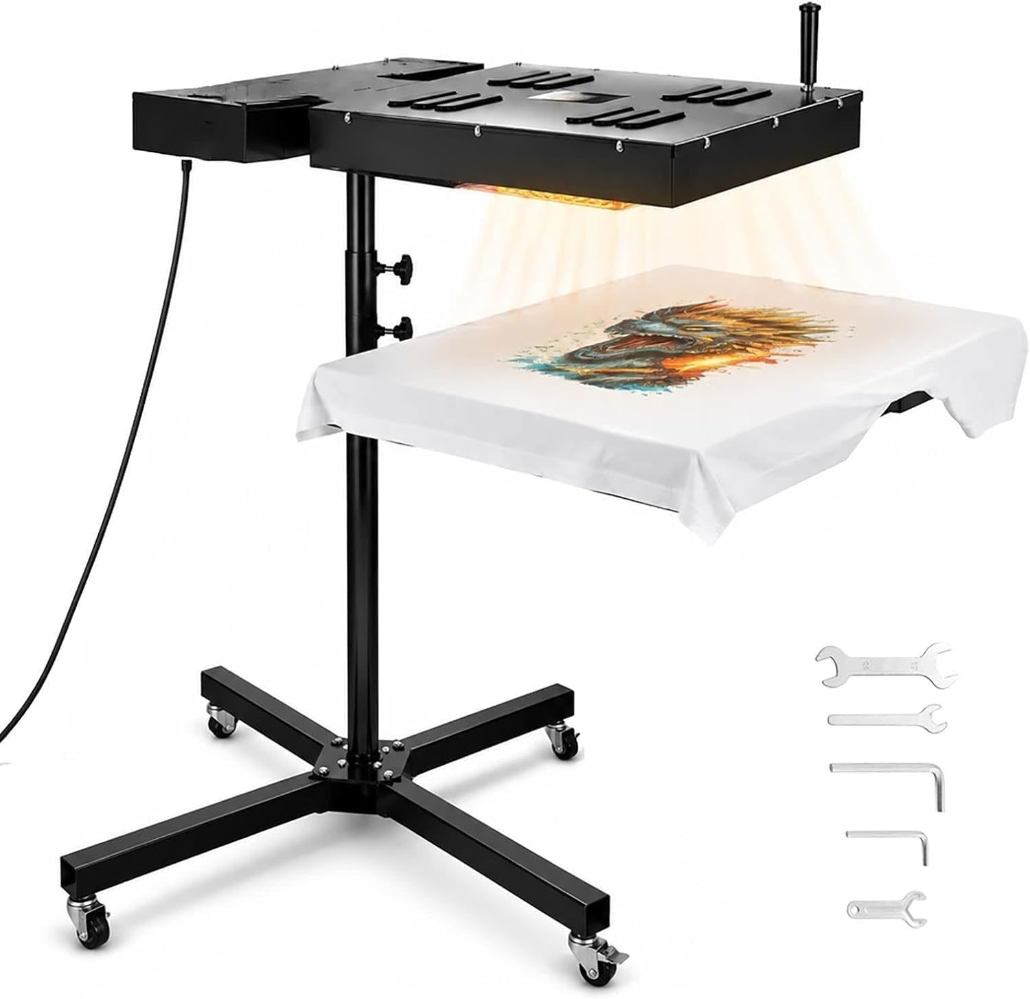 2000w Screen Printing Ink Flash Dryer with Adjustable Height 27-43in