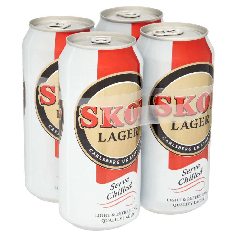 Skol Lager Beer Cans, 4 x 440ml