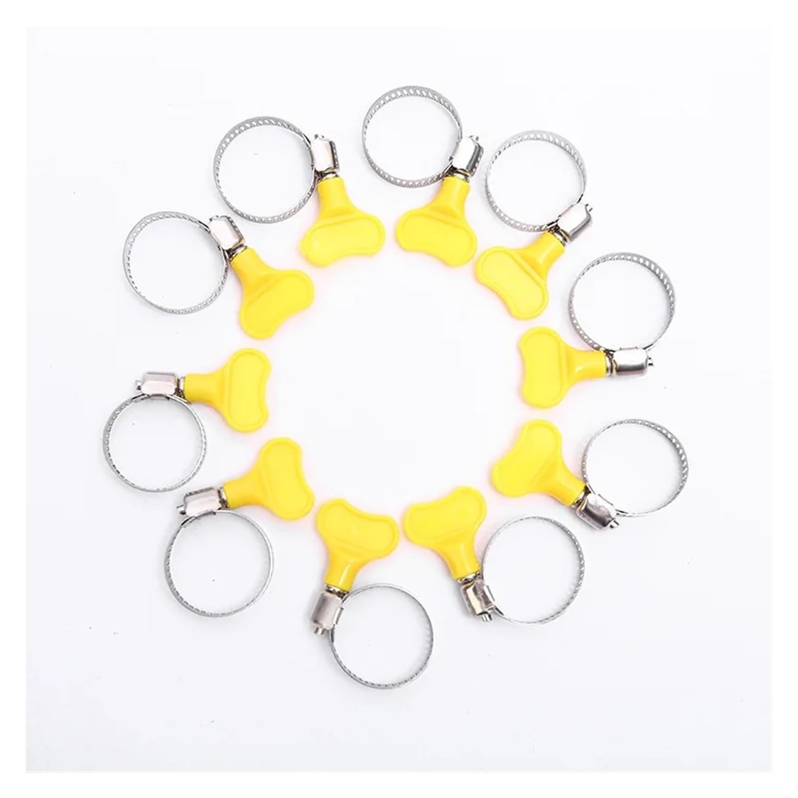 Lot de 5 colliers de serrage en acier inoxydable avec poignée en plastique pour tuyau d'arrosage de jardin, maison, voiture (16-25 mm, 5 pièces)