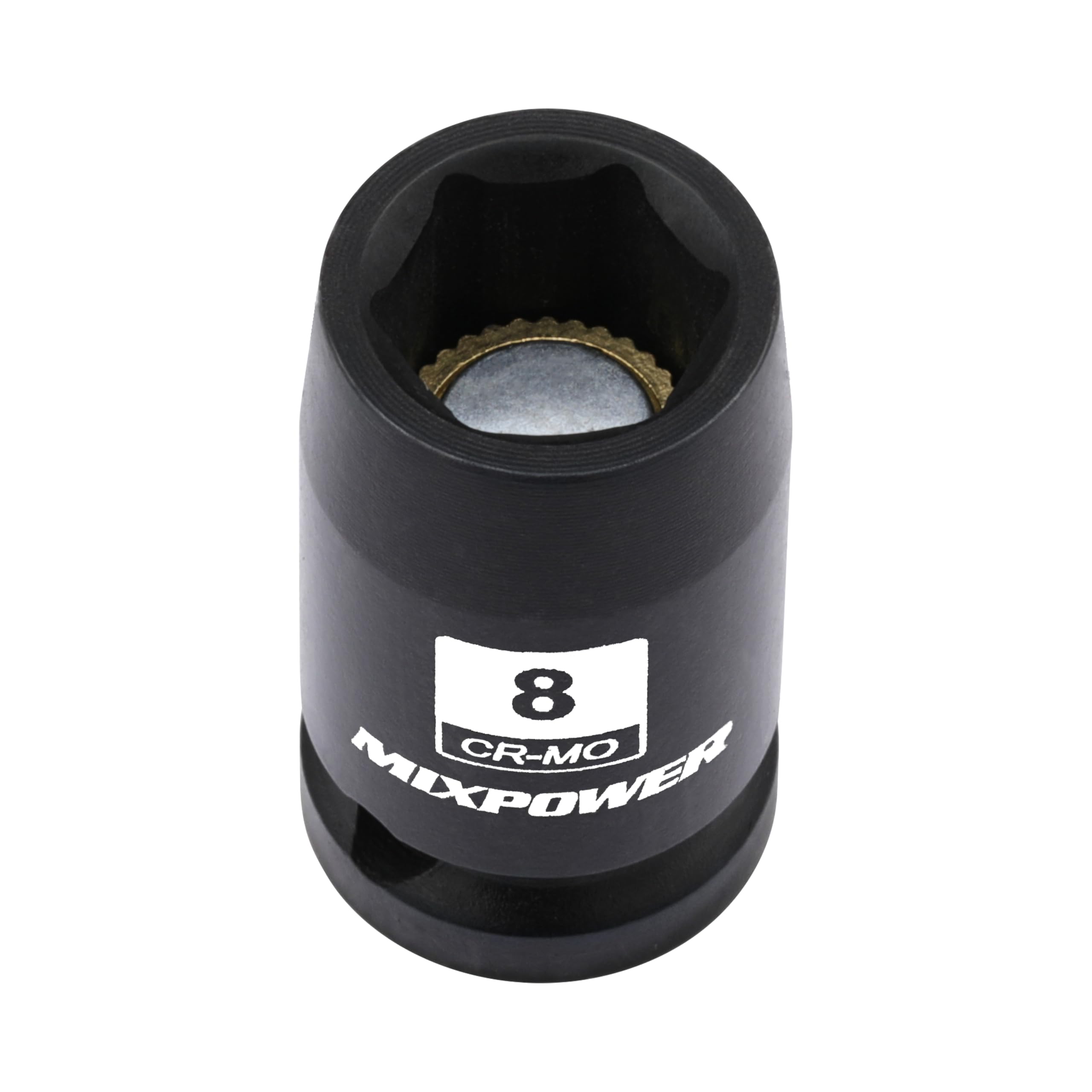 MIXPOWER 1/4" Drive Shallow Magnetic Impact Socket, 6-Point, 8mm, Metric, CR-MO — image 1