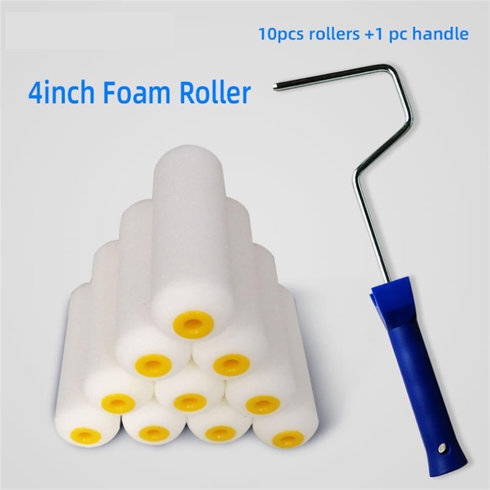 Rodillos De Pintura Juego de 11 unidades de rodillos de espuma de 4 pulgadas, rodillos de pintura de esponja for decoración de paredes, herramientas de pintura, cepillos decorativos for interiores Rod