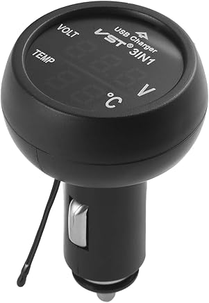 guoxuEE 3 en 1 Digital LED Cargador de Coche Term?metro volt?metro Term?metro Monitor de bater?a Azul y Rojo guoxuEE 3 en 1 Digital LED Cargador de Coche Term?metro volt?metro Term?metro Monitor de bater?a Azul y Rojo