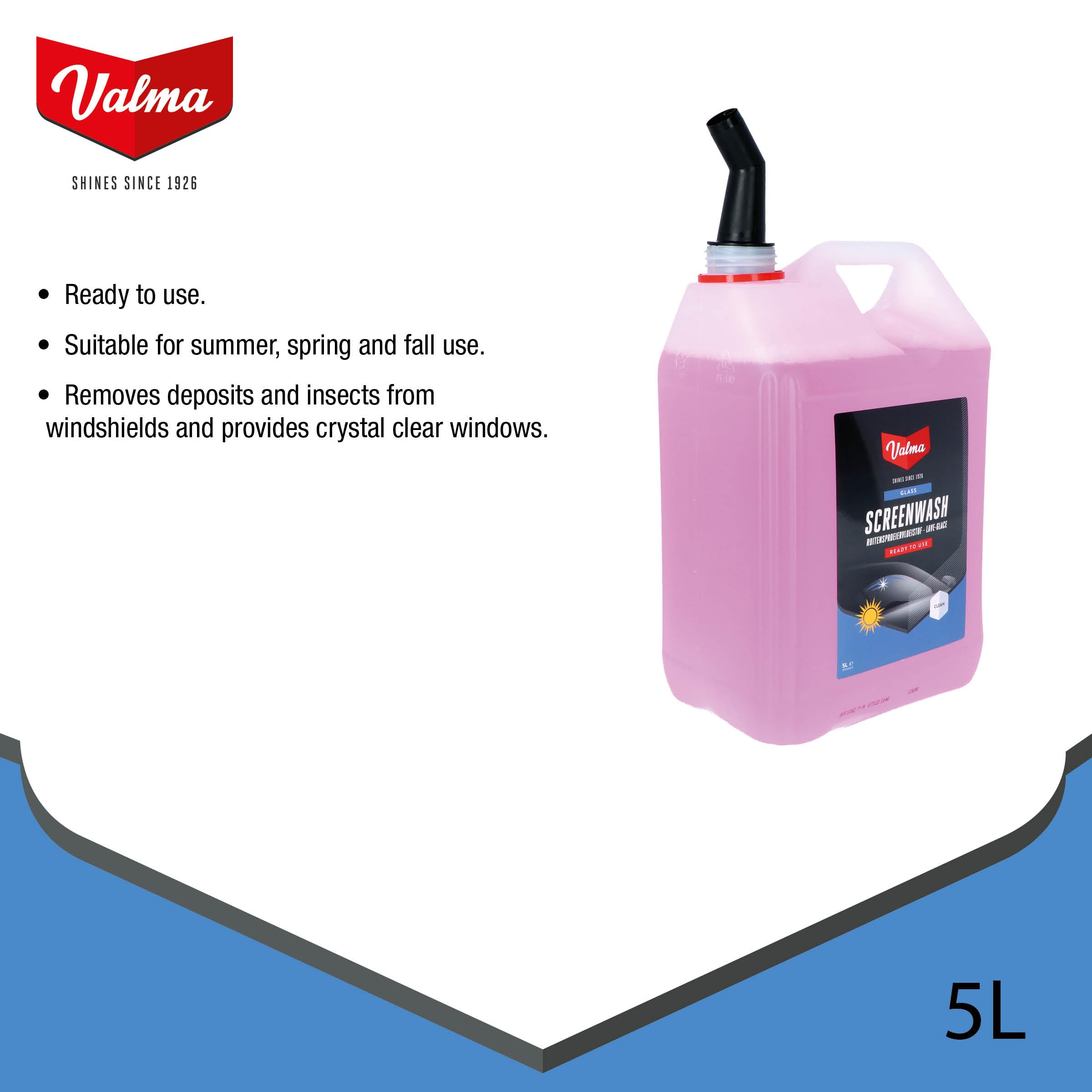 Valma A18 środek do czyszczenia szyb na lato, 5 l
