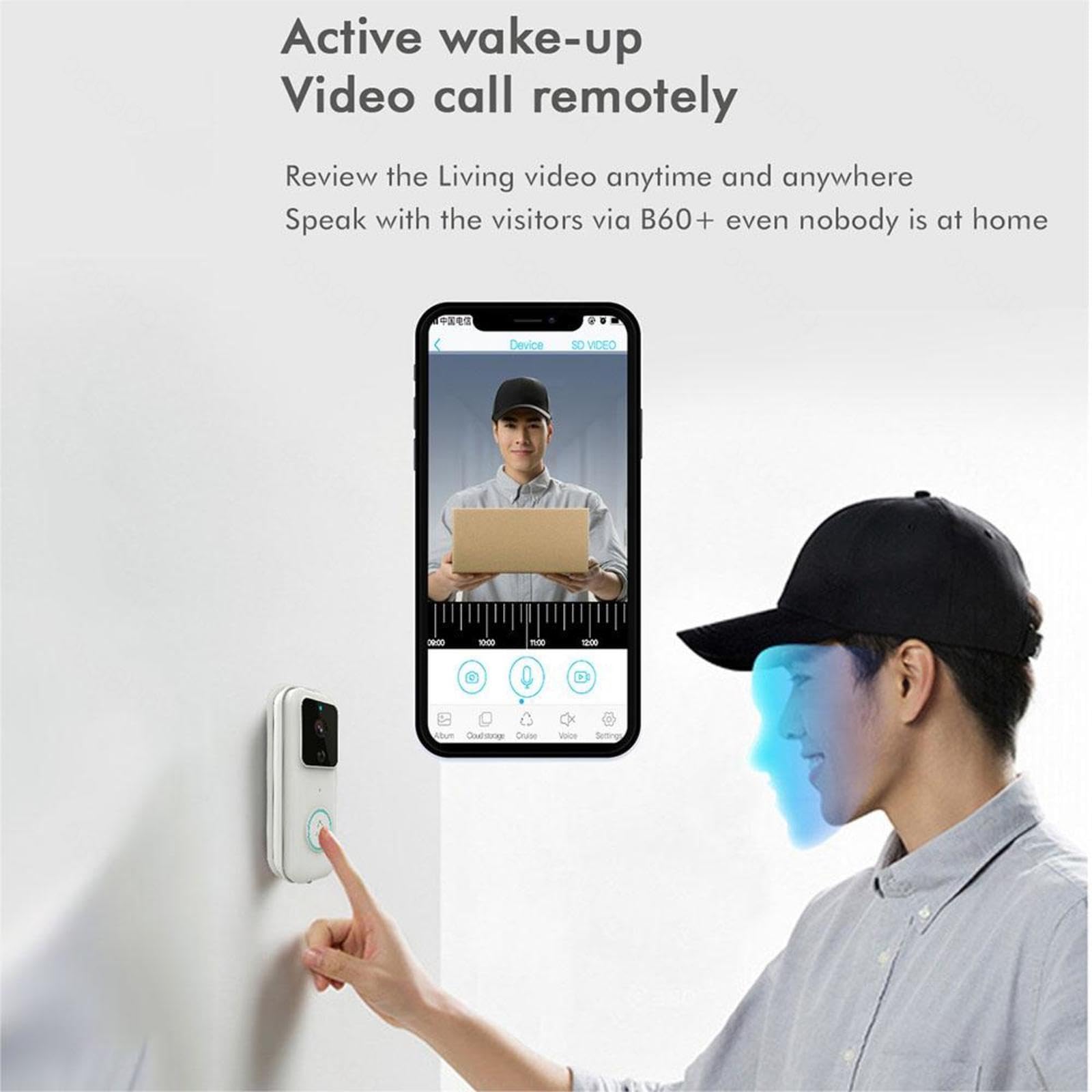 Amazon.co.jp: ドアフォン ワイヤレス 工事不要 ， 強化された (2.4/5