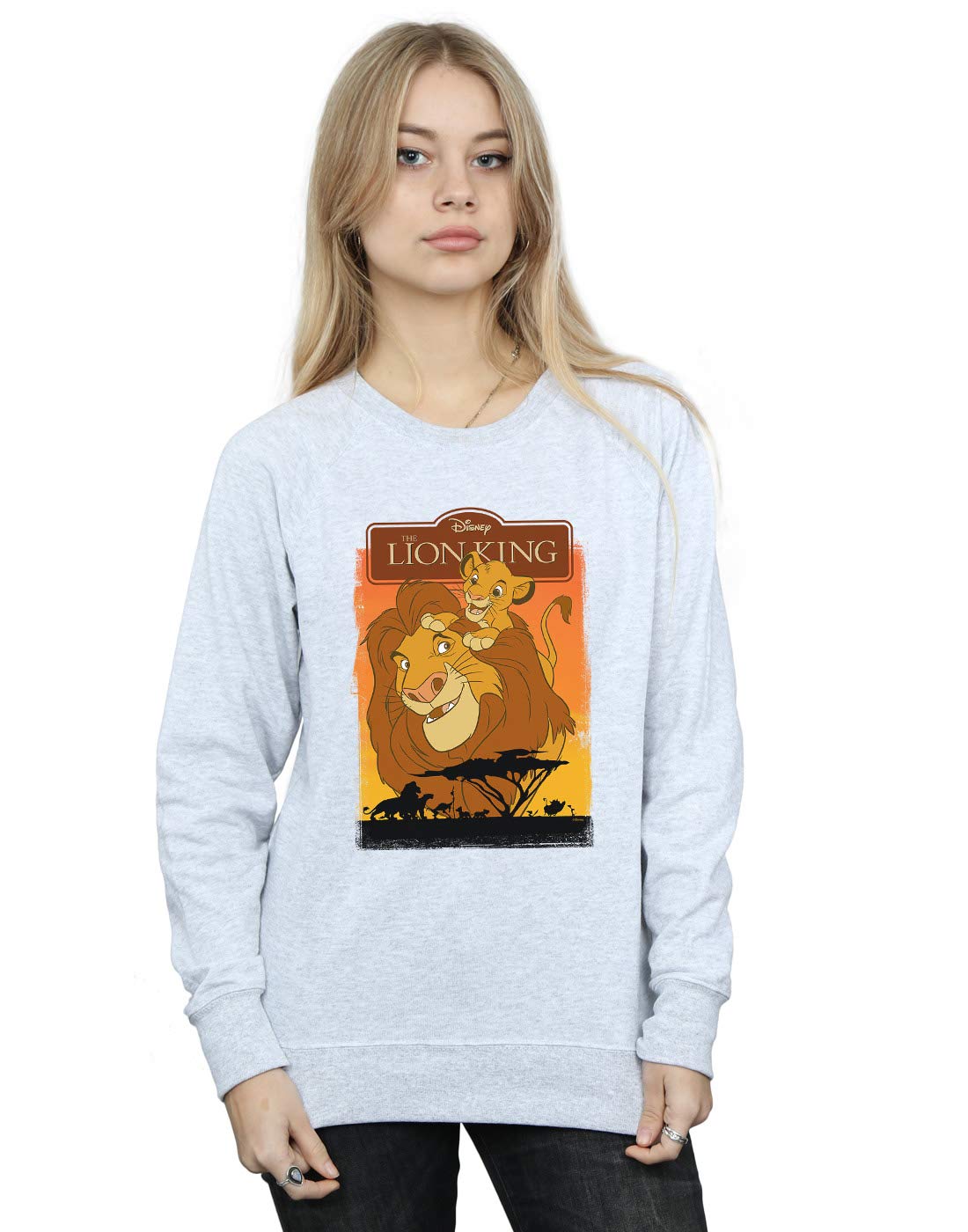 Disney Women's Grey The Lion King Simba & Mufasa Sweatshirt In | Size: Medium