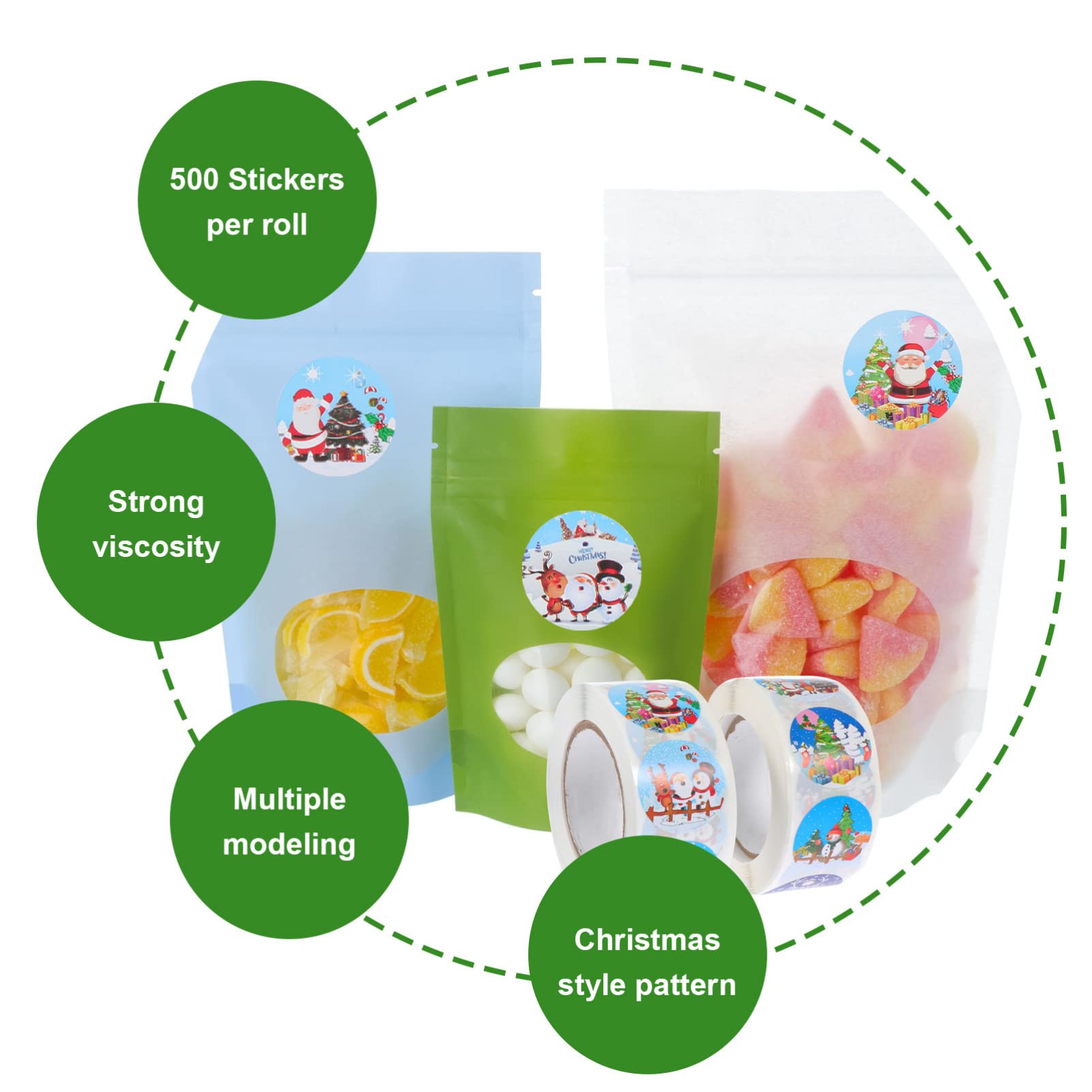 NUOBESTY 3 Set Etichette Adesive Natalizie Adesivi Invernali Babbo Natale Mese Etichette Adesive Natale Etichette Adesivo Per Imballaggio Da Forno Adesivi Di Carta 6 * 3