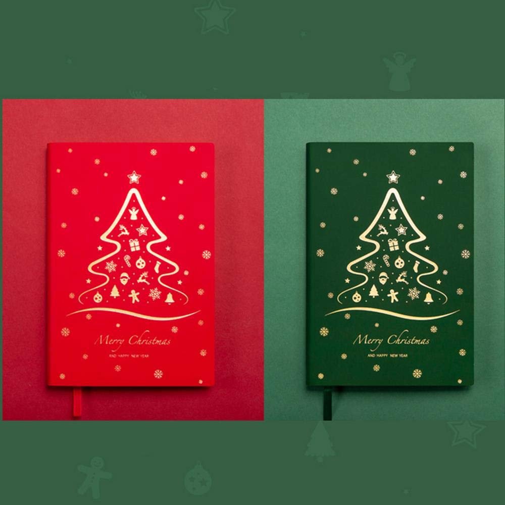VIDOO Noël Cahier Journal Main Étudiant Bloc-Notes Papeterie Notes Épaissi Livres Cadeau - Vert