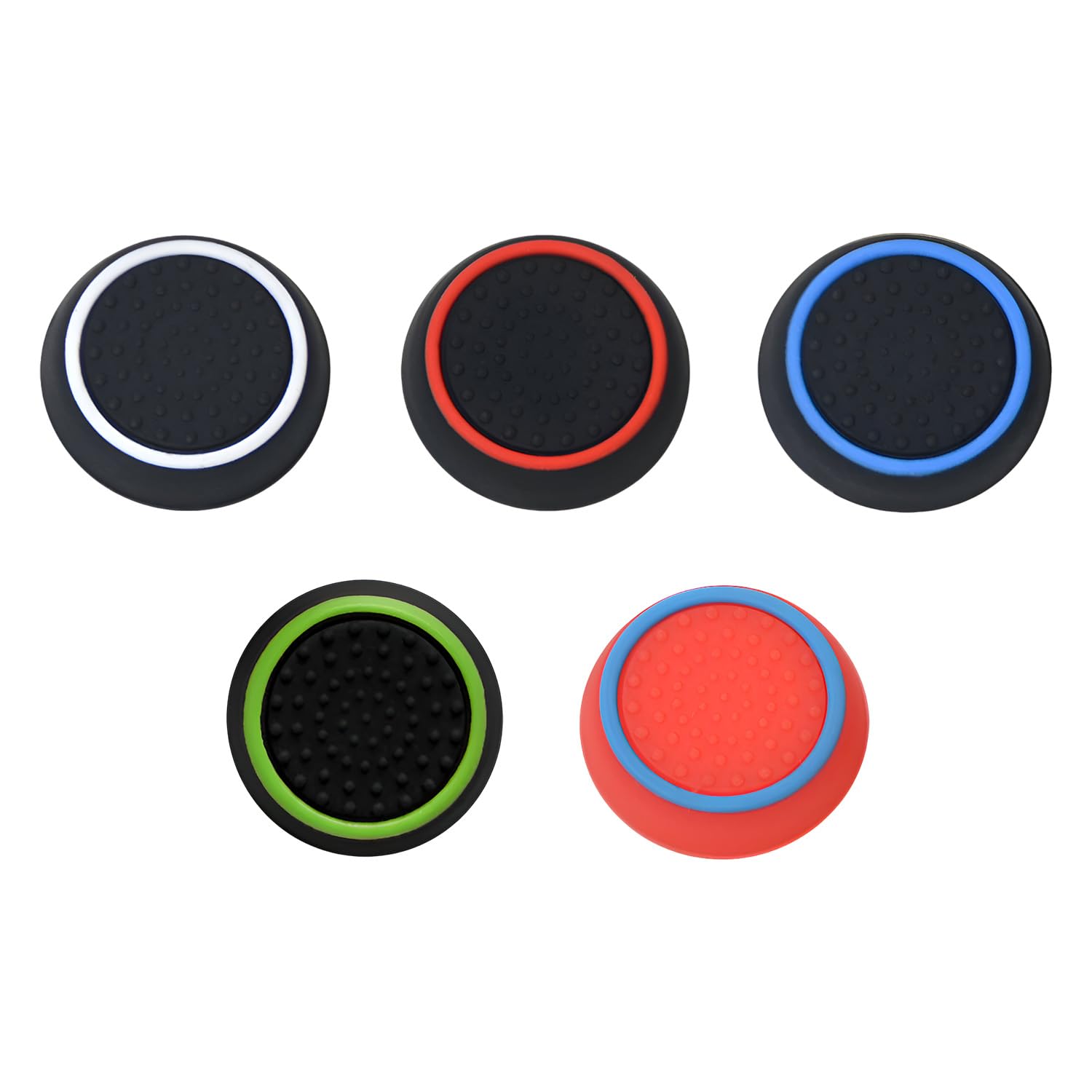 HICLE Combo Pack Silicone Thumb Grip Button Caps for PlayStation Controllers – Non-Slip Joystick Covers Compatible with PS4, PS5, PS4 Pro (Set of 5 – Black, Blue, Red, Green, Red)-image-30