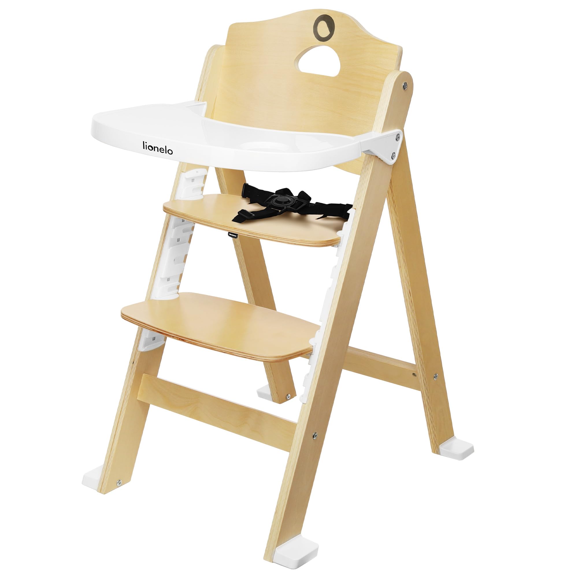 LIONELO Floris trona de madera para bebé 3 en 1, trona de bebe, silla alta regulable, de 6 a 36 meses/hasta 12 años, cinturones de seguridad de 5 puntos, hasta 15 kg / 40 kg (Natural) | De Madera para Bebé 3-en-1, Silla Alta Regulable, de 6 a 36 meses/has