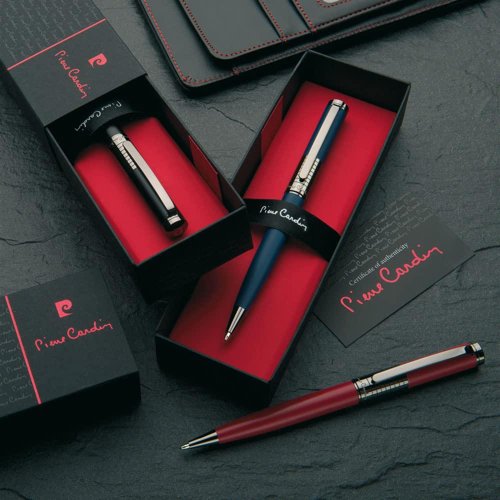 Pierre Cardin® EVOLUTION Kugelschreiber mit Gravur | Premium Stift Etui | blaue Mine | edel | personalisiertes Geschenk | Namen | graviert | Jahrestag | Geburtstag (Rot)
