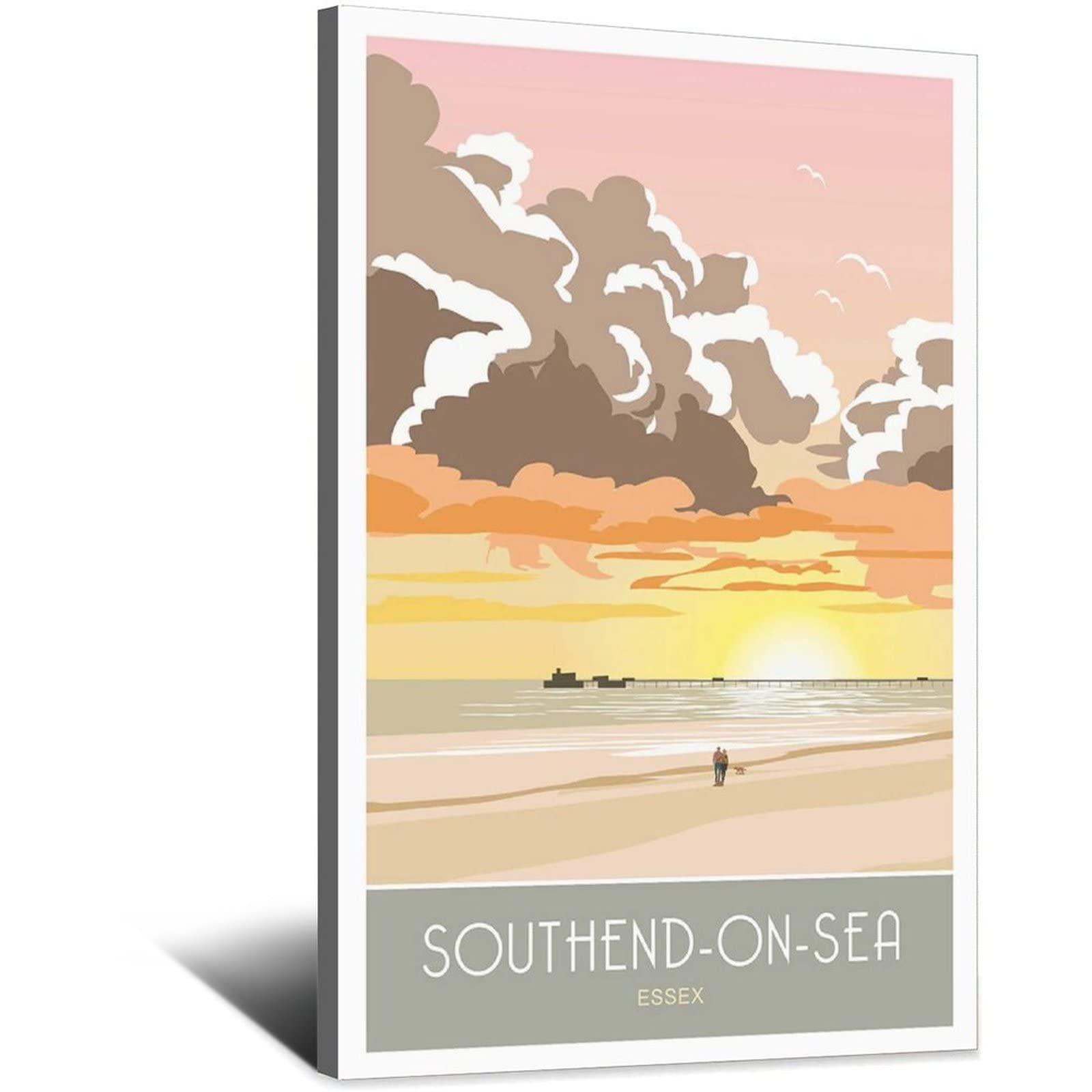 Póster decorativo de viaje de Southend-on-Sea de Essex Sunrise de Essex de viaje de la salida del sol de los carteles de la lona moderna del dormitorio de la lona del arte de la pintura de la