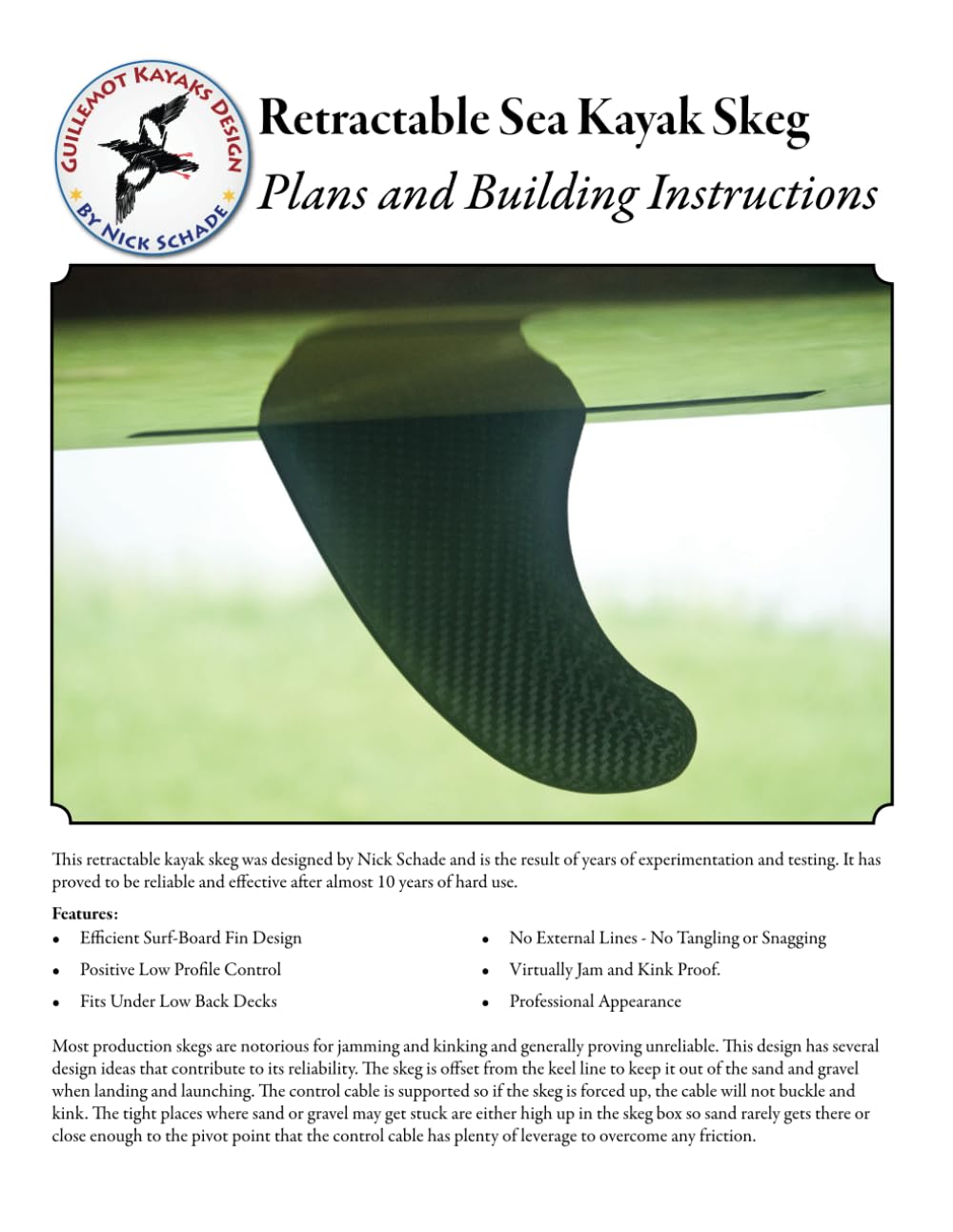 Retractable Sea Kayak Skeg: Plans and Building Instructions: 1