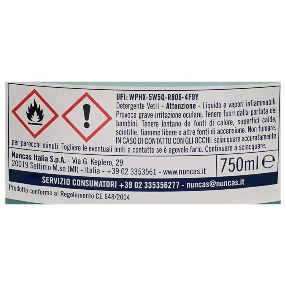 Detergente Istantaneo per Vetri e Specchi Senza Aloni, Ideale Plexiglass, 750ml (3 Unità)
