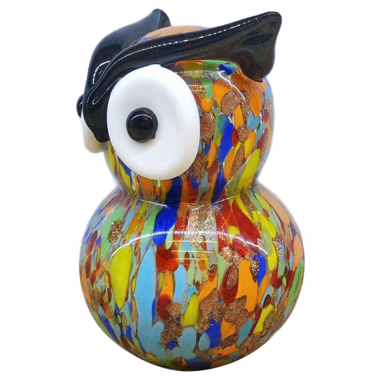 Figurine hibou en verre délicate pour déco de table et chambre