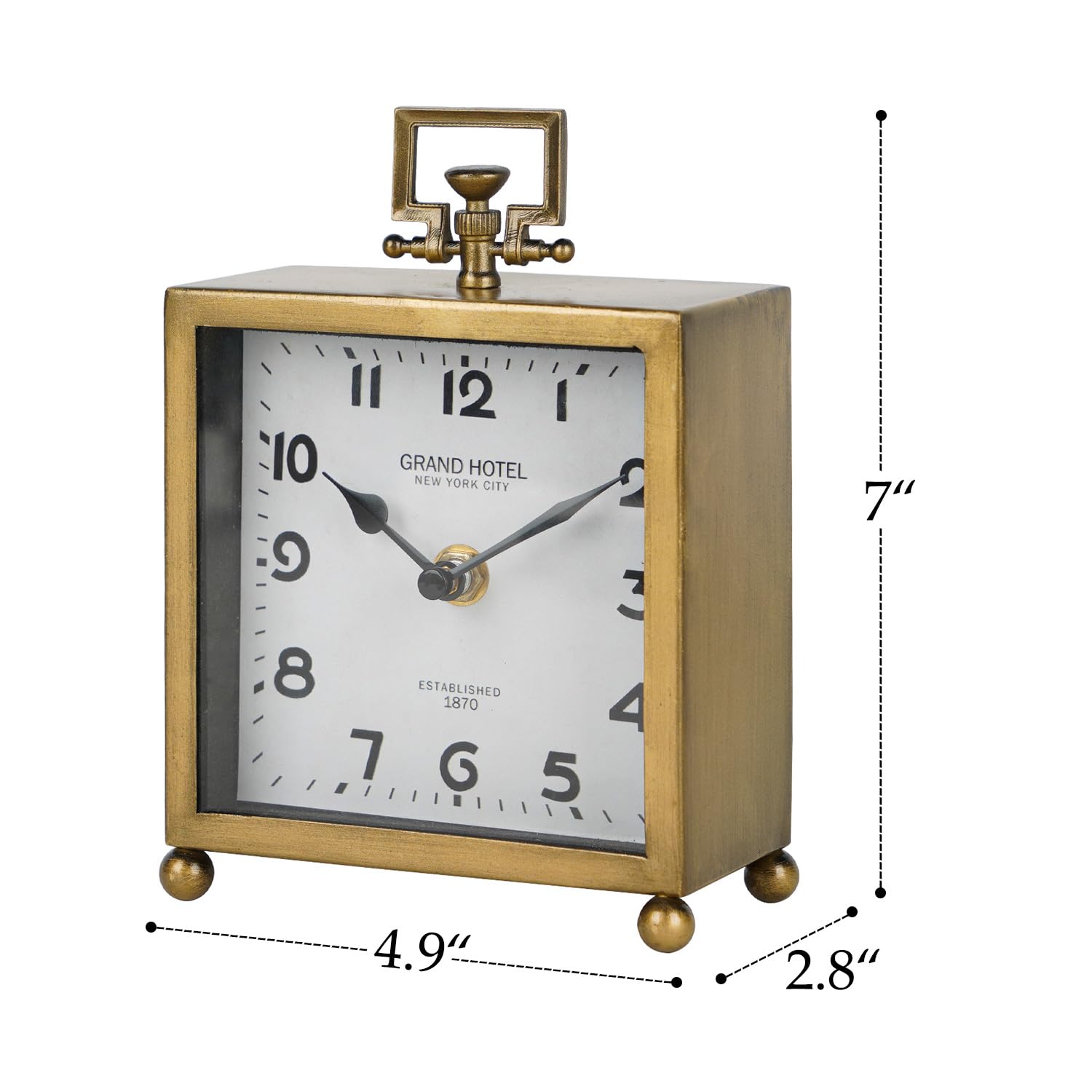Amazon.com: NIKKY HOME Small Gold Table Clock, Silent Non-Ticking
