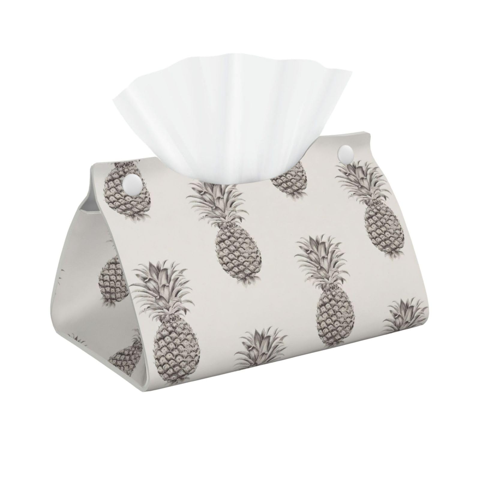 Lovely Pineapple Print Long Tissue Box Cover Tissue Dispenser Box For Living Room, Office, Car, Bathroom