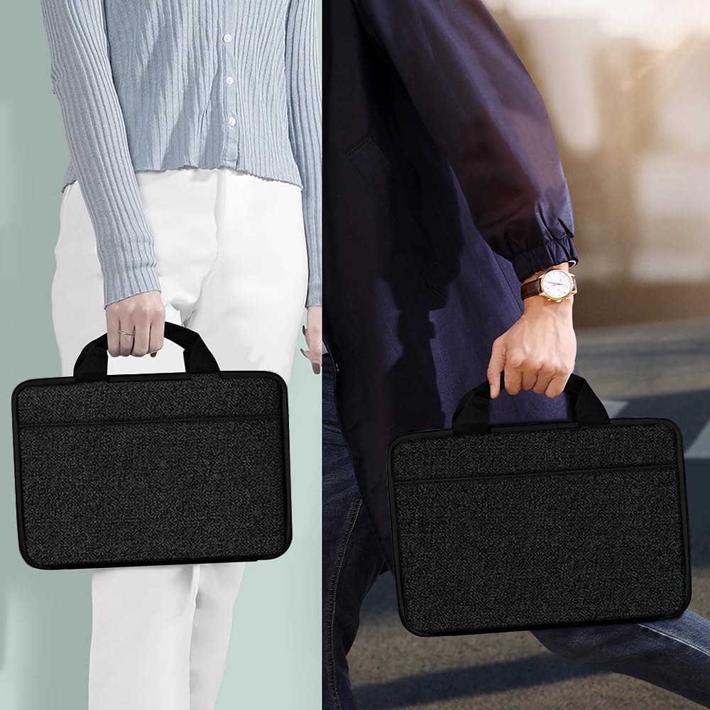HSEOK Estuche para Computadora Portátil de 13,3" 14", Maletín de Mano Compatible con MacBook Pro de 14", MacBook Air/Pro 13,3" y Portátiles de 13" a 14",Negro