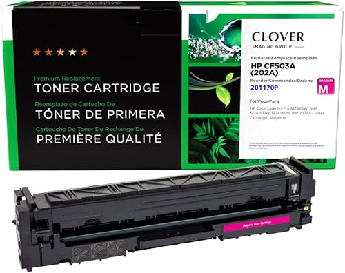 Clover Cartucho de tóner remanufacturado de repuesto para HP CF503A (HP 202A) Magenta