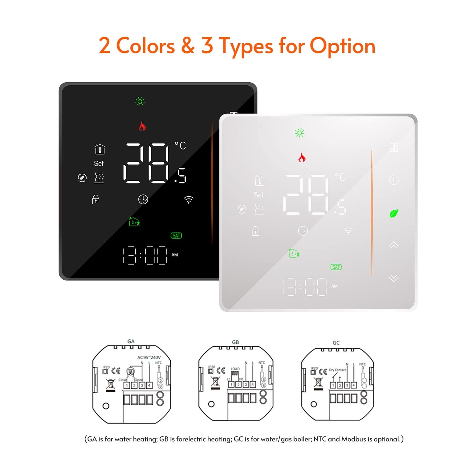Czujnik termometru, WiFi Smart Thermostat Water/elektryczny podłoga podłogowa Woda/gazowa temperatura kotła zdalny sterownik bezprzewodowy(Nero,Heating 5A)