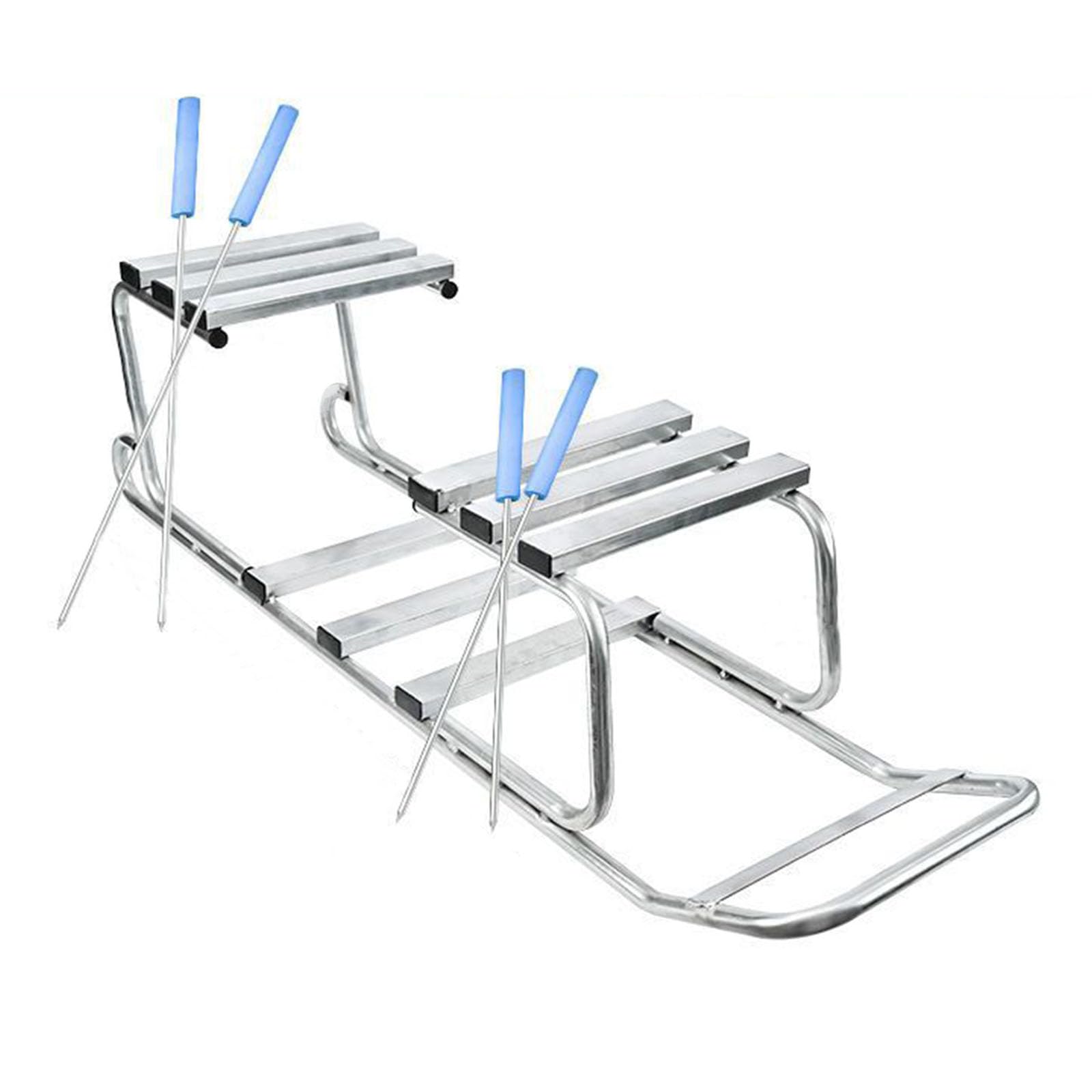 Snow Ski Car Carbon Steel Snow Sleds Ice Car Snowboard Outdoors Ice Sledge Galvanized Iron Frame Snow Slider Skating Single Sleig Adult/Child/Ice Rink Toys Toboggans Traditional Ice Toys