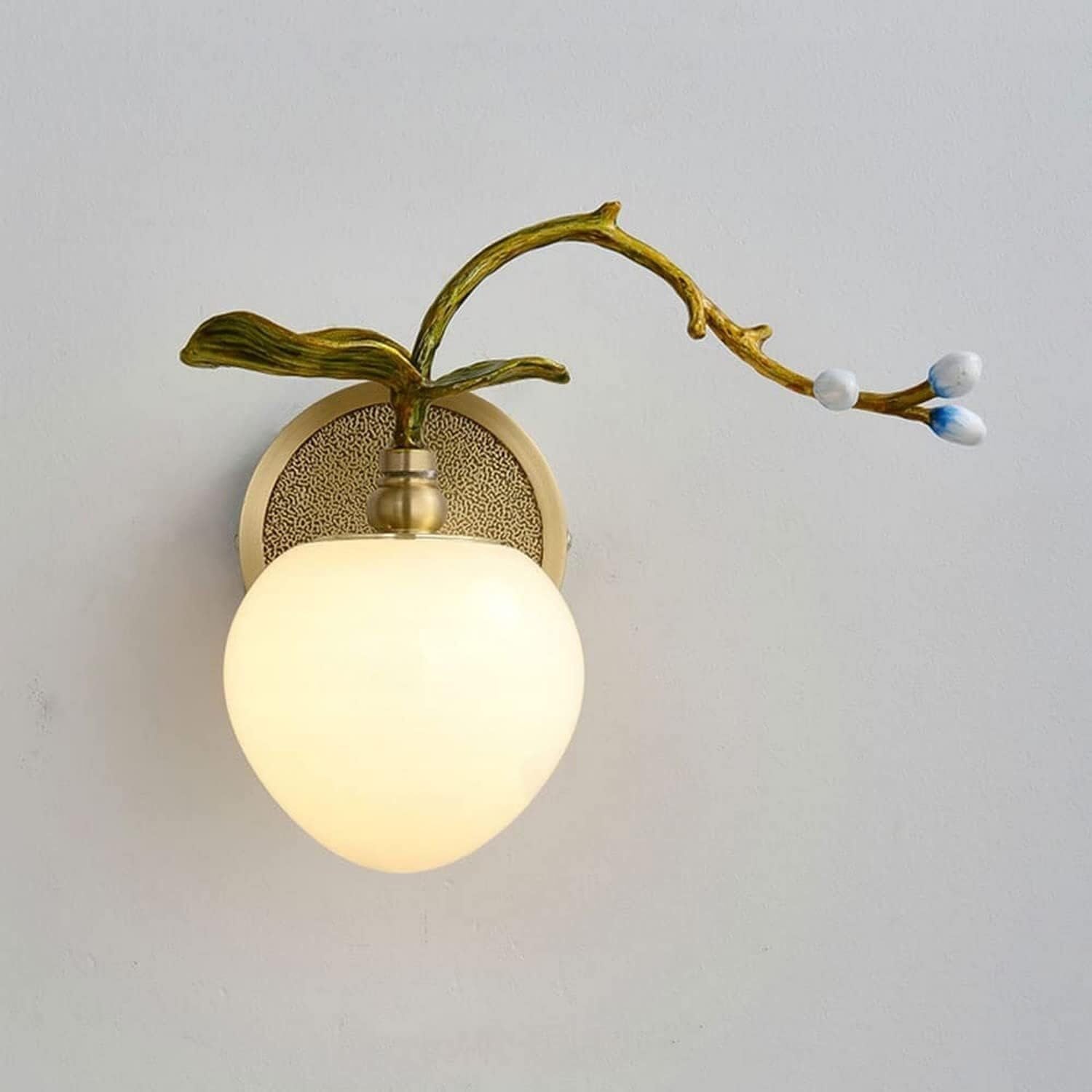 JKJZSALJ Modern Indoor Led Wall Lights Brass Marble Wall Lamp Chinese Style Corridor Wall Light Dining Living Room Wall Sconce,Light Fixture,24Cm,16cm